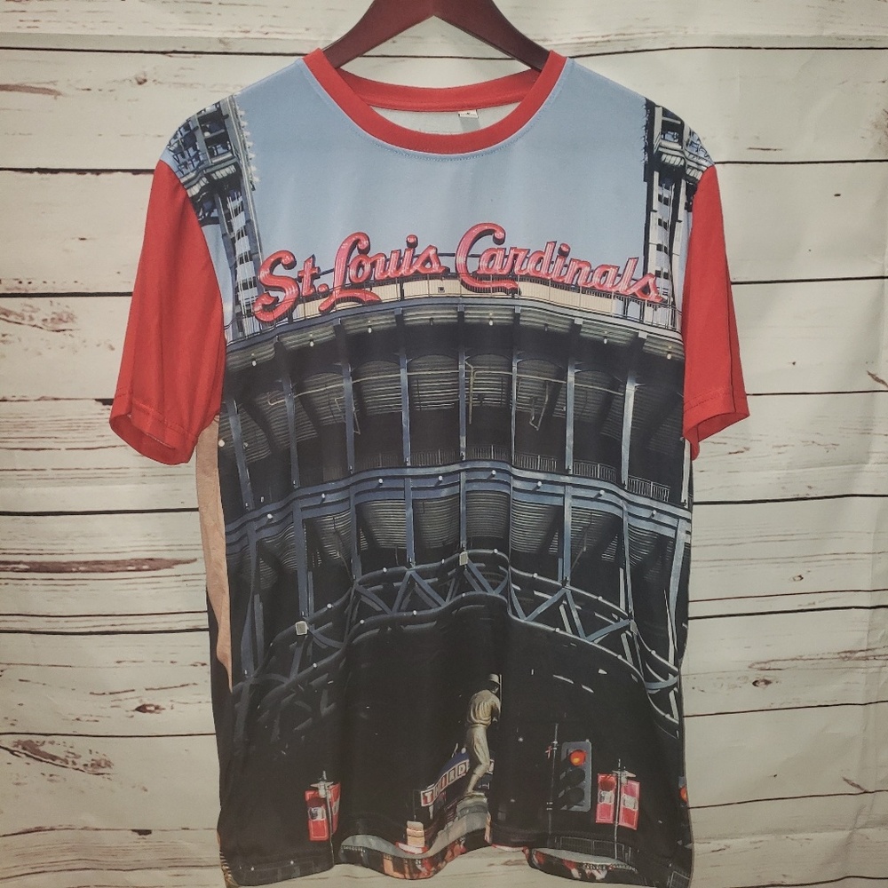 St Louis cardinal T shirt with stadium background